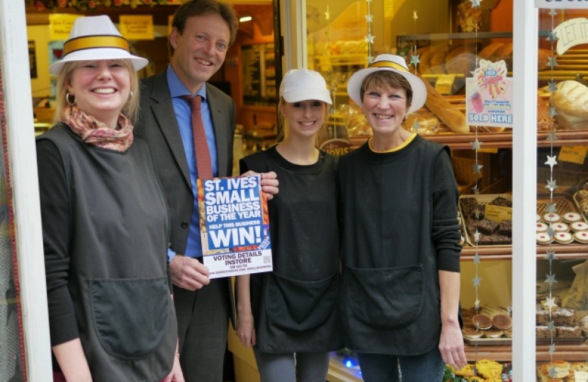 Derek with proprietor Amanda Neary and her team outside The Oven Door Bakery