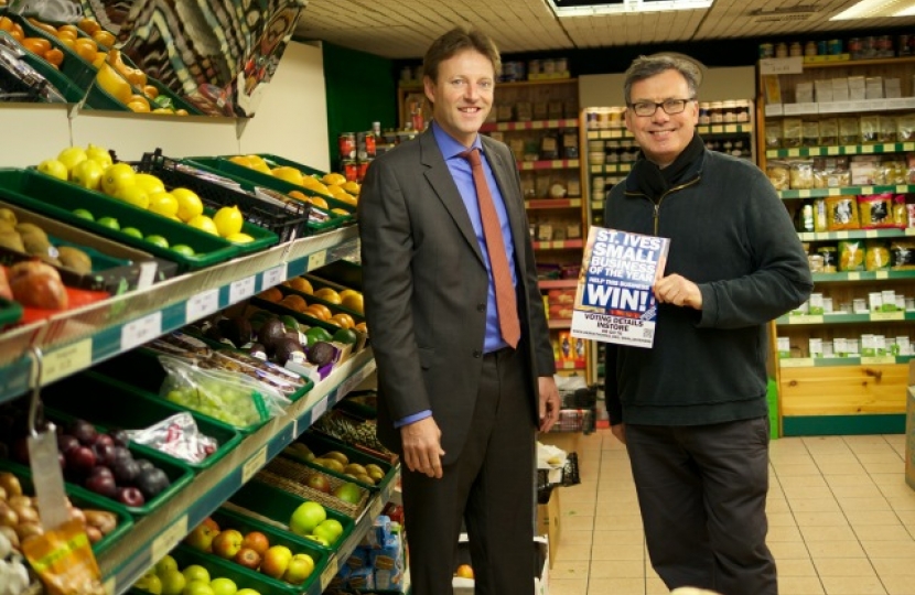 Derek Thomas with Andrew Mounsey in his shop Trim.