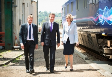 Derek Thomas, The Prime Minister & Sarah Newton @ Long Rock train depot.